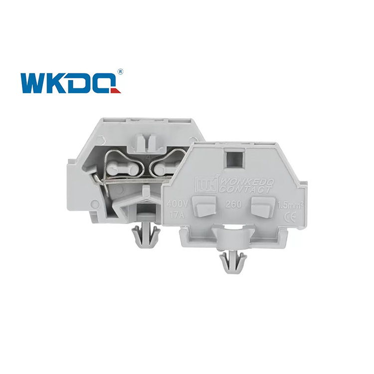 Conector de bloque de terminales tipo resorte 260-301B, montaje a presión, sin tornillos, 2 conductores, ahorro de tiempo, Color gris de alta calidad